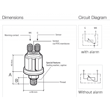 10 BAR - M10 x 1 - CON  ALLARME A 0,9 BAR