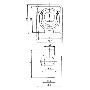 ALZAPAGLIOLO DA INCASSO INOX MM.52X49