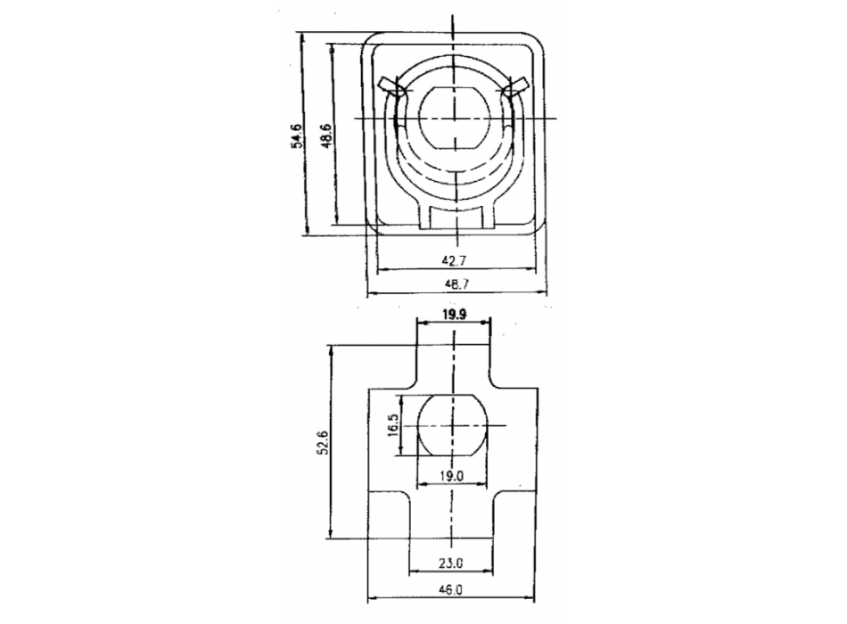 ALZAPAGLIOLO DA INCASSO INOX MM.52X49