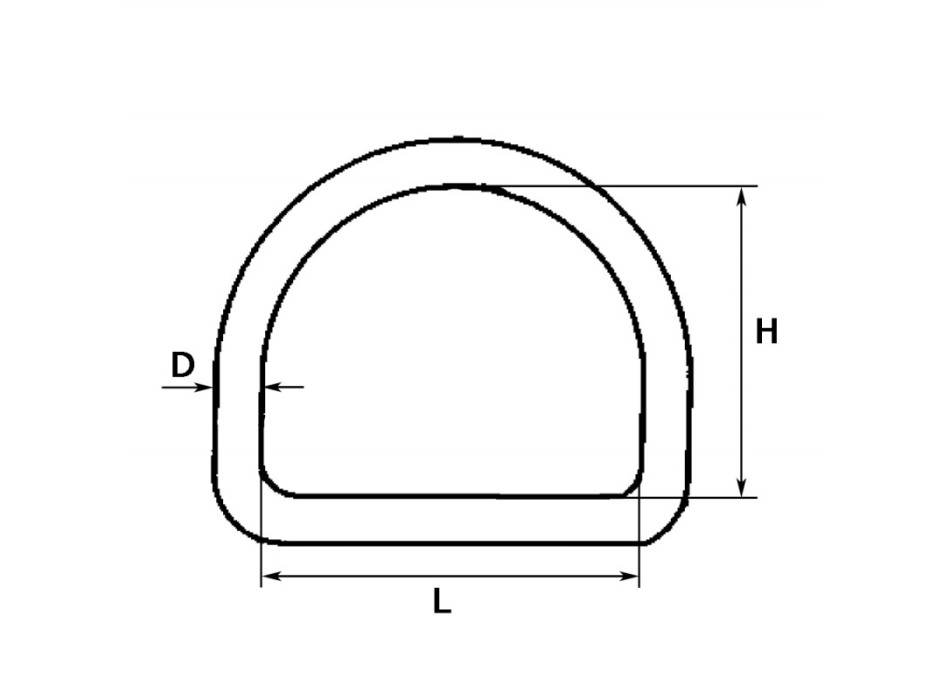 ANELLO A "D" Ø MM.8X50X47H