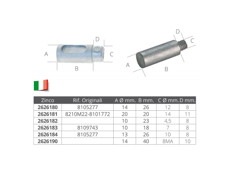 ANODO IN ZINCO RIF.OR.8109743