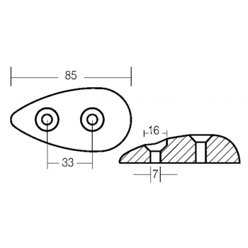 ANODO OVALE IN ZINCO