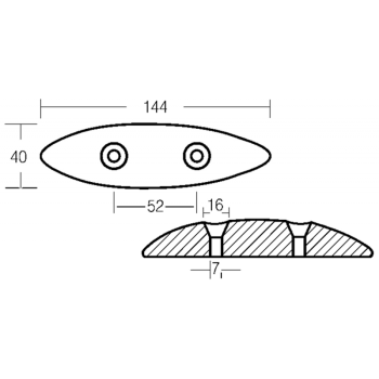 ANODO OVALE IN ZINCO