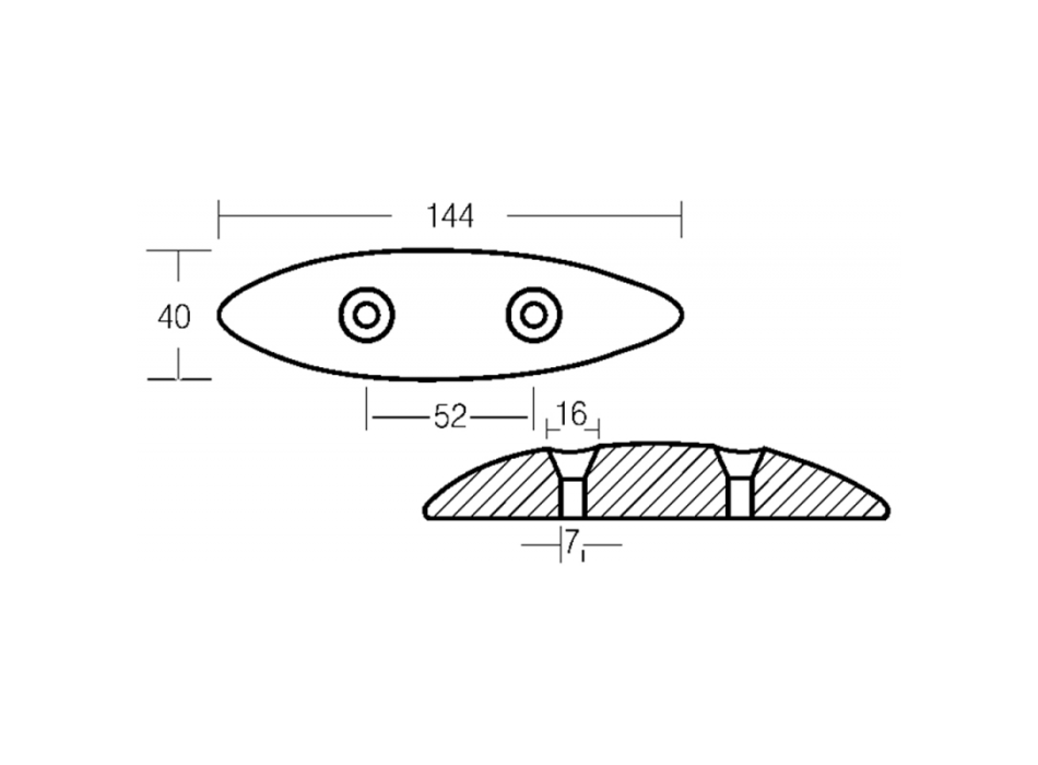 ANODO OVALE IN ZINCO