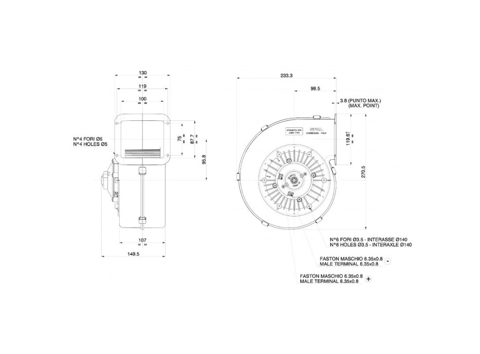 ASPIRATORE SINISTRO 12 V.