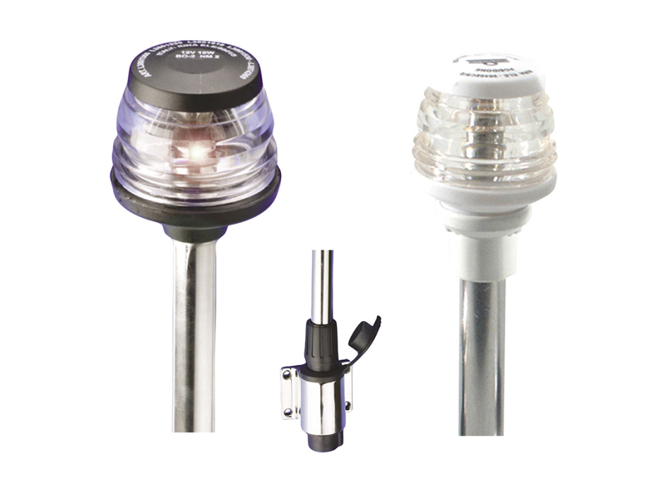 ASTA CON BASE A PARETE FANALE BIANCO