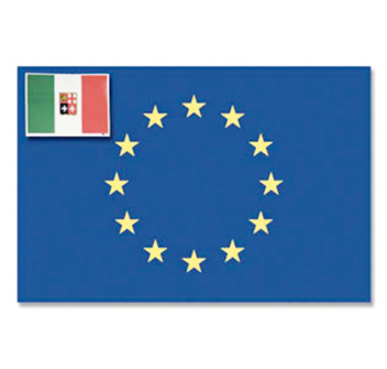 BANDIERA EUROPA+ITALIA CM.40X60