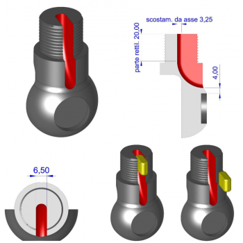 BASE IN ABS DOPPIO SNODO CON PASSACAVO