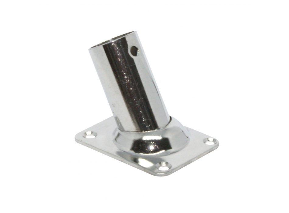 BASE INOX RETTANGOLARE A 60° Ø MM.22