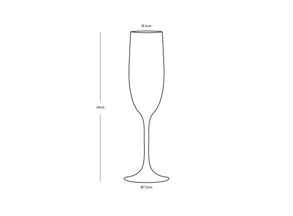 BICCHIERI DA CHAMPAGNE Ø CM 5 X 24H - SET 6 PEZZI