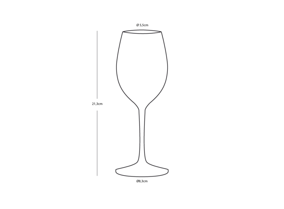 BICCHIERI VINO Ø CM 5,5 X 21,3H - SET 6 PEZZI