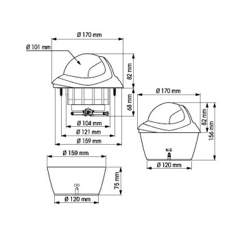 BUSSOLA NERA CON ROSA CONICA NERA