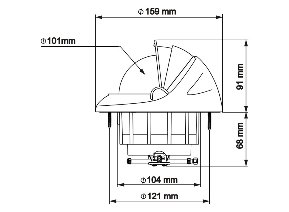 BUSSOLA NERA CON ROSA CONICA NERA