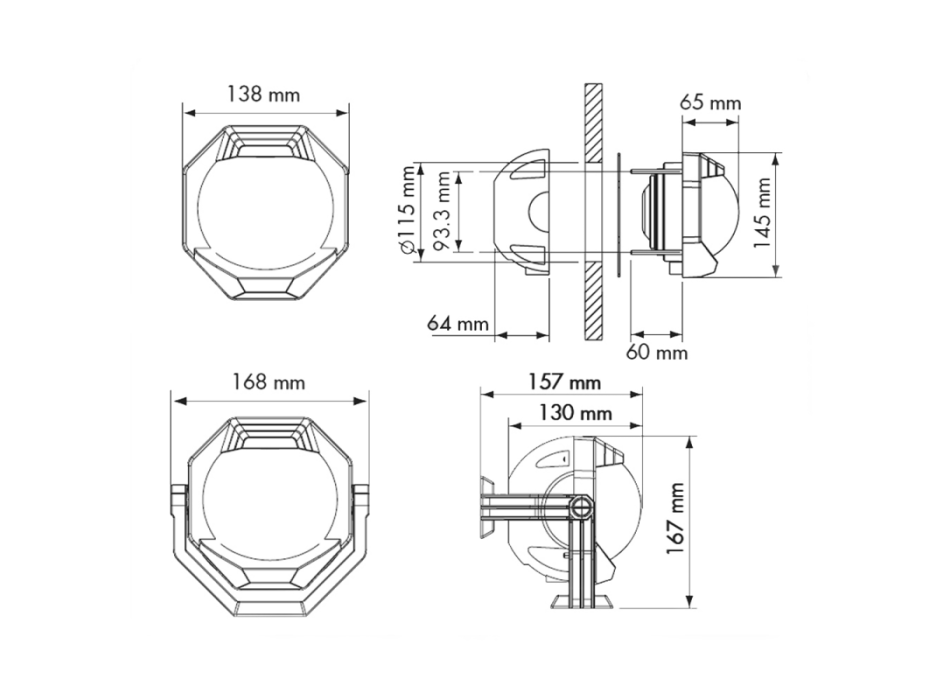 BUSSOLA NERA CON ROSA PIATTA ROSSA MONTAGGIO VERTICALE