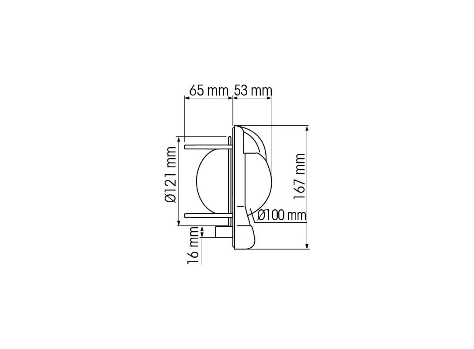 BUSSOLA NERA CON ROSA ROSSA MONTAGGIO SU PARATIA INCLINATA 10-25°