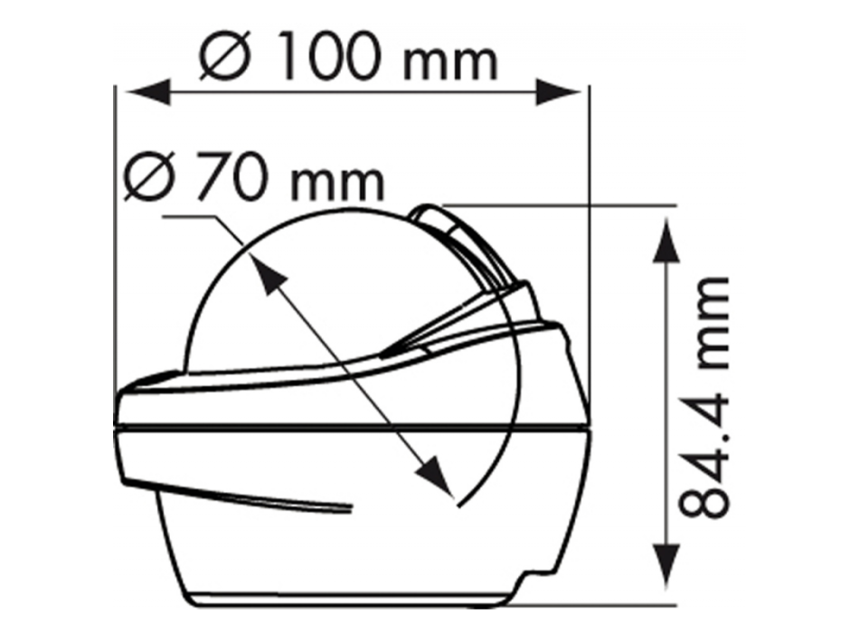 BUSSOLA NERA PER PIANO ORIZZONTALE