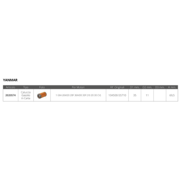 CARTUCCIA GASOLIO YANMAR