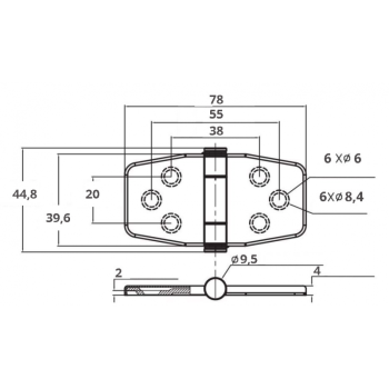 CERNIERA IN ACCIAIO INOX AISI 316 CON NODO  MEZZO INCASSO