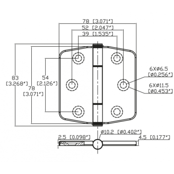 CERNIERA IN ACCIAIO INOX AISI 316 CON NODO  STANDARD