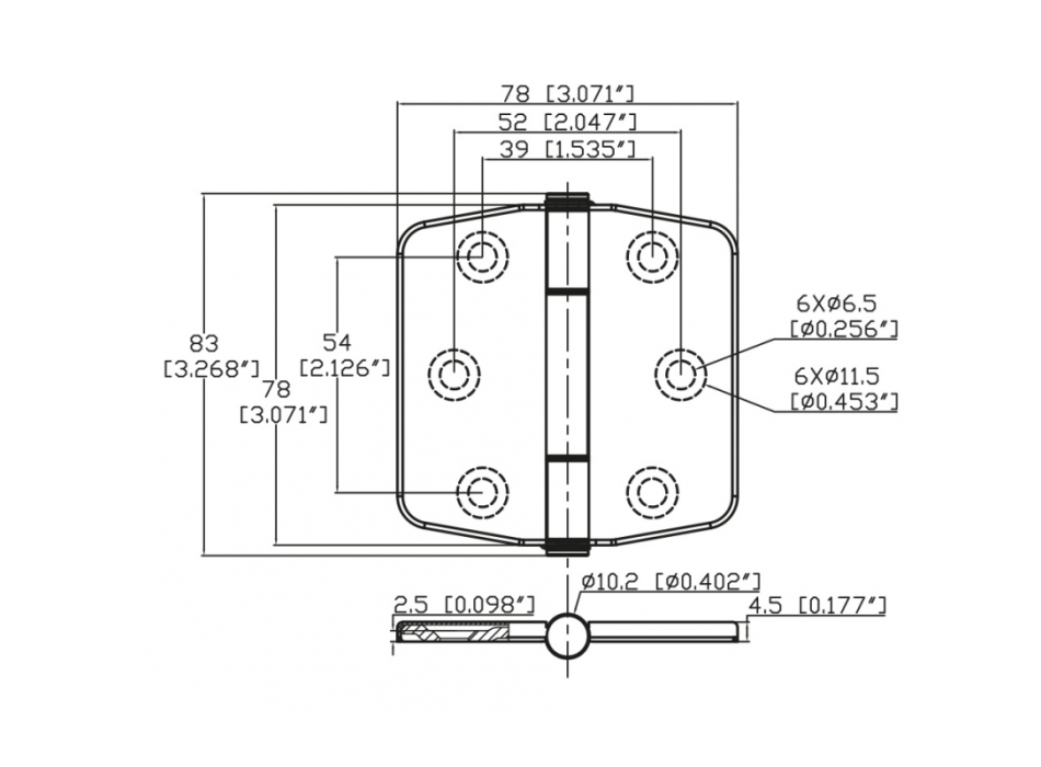 CERNIERA IN ACCIAIO INOX AISI 316 CON NODO  STANDARD