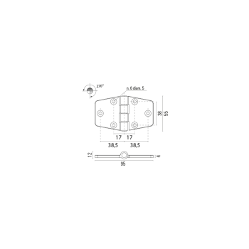CERNIERA IN OTTONE MM.95 X 55