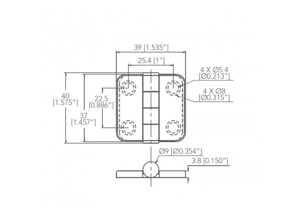 CERNIERA INOX 316 CON COPERTURA