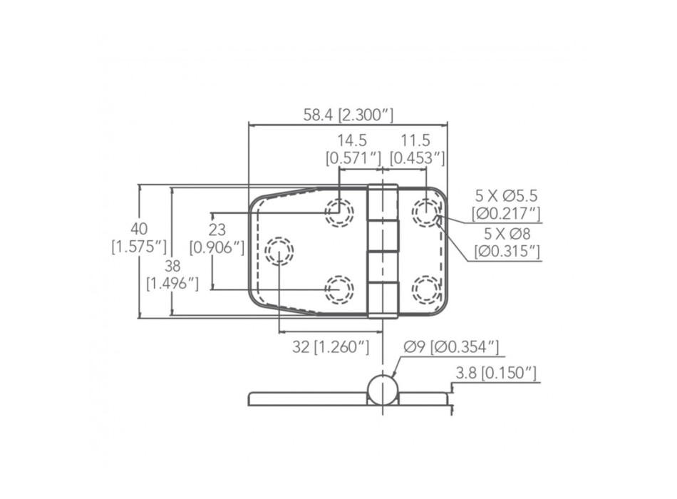 CERNIERA INOX 316 CON COPERTURA