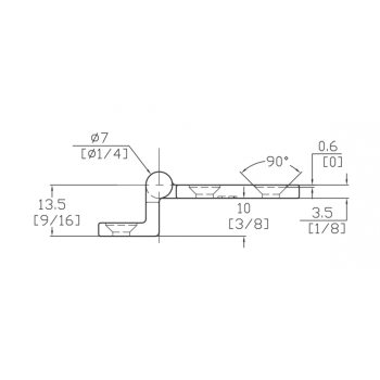 CERNIERA INOX A SQUADRA MM.53X37
