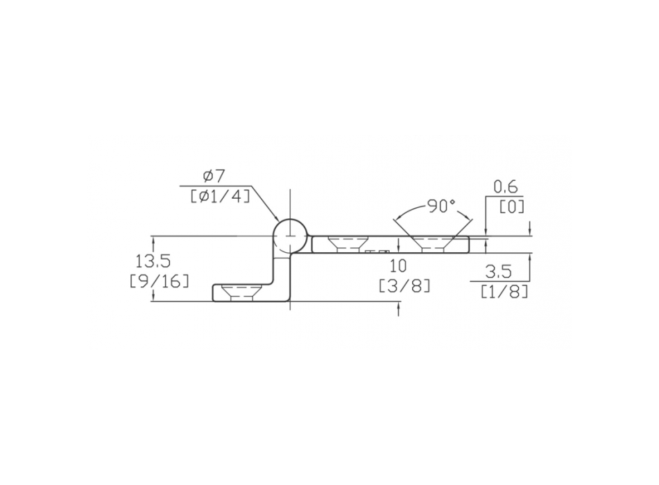 CERNIERA INOX A SQUADRA MM.53X37