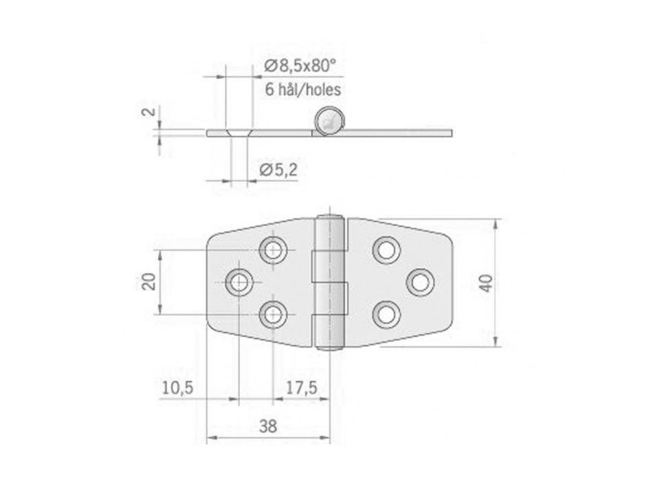 CERNIERA INOX ESAGONALE