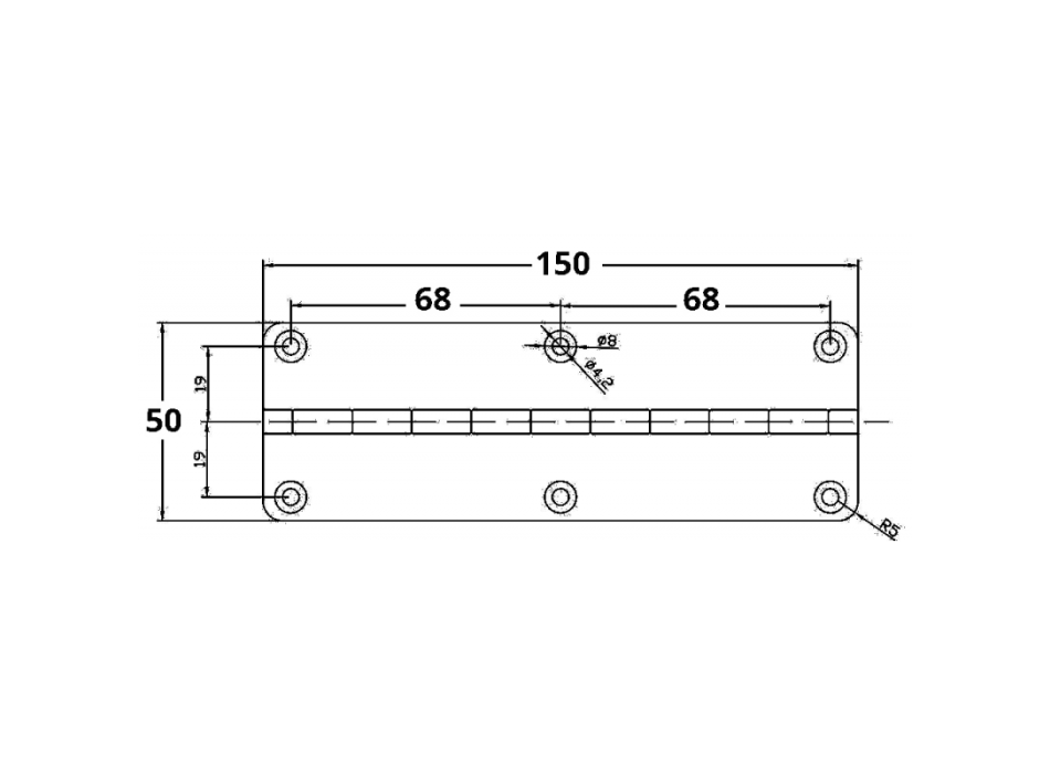 CERNIERA INOX MM.150X50