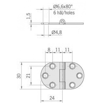 CERNIERA INOX MM.48X30