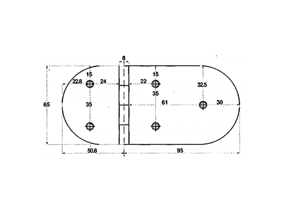 CERNIERA LUCIDATA A SPECCHIO 145X65MM.