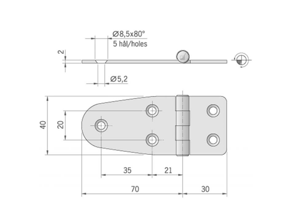 CERNIERA LUCIDATA A SPECCHIO MM.100X40