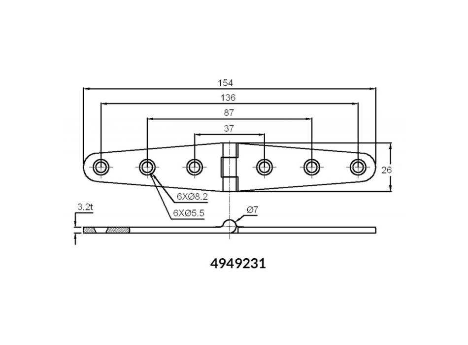 CERNIERA LUCIDATA A SPECCHIO MM.104X26