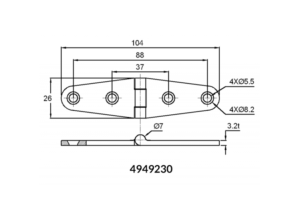 CERNIERA LUCIDATA A SPECCHIO MM.154X26