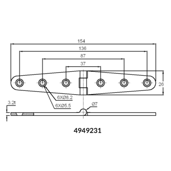 CERNIERA LUCIDATA A SPECCHIO MM.154X26