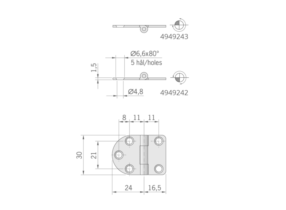 CERNIERA LUCIDATA A SPECCHIO MM.40X30 ROVESCIATA