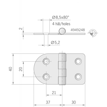 CERNIERA LUCIDATA A SPECCHIO MM.67X40