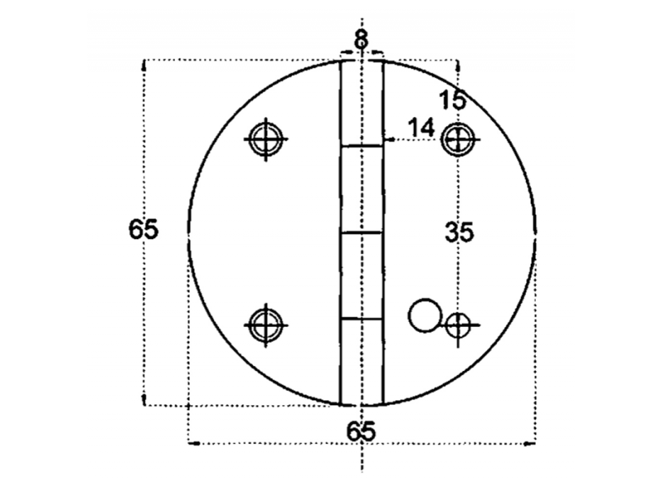 CERNIERA LUCIDATA A SPECCHIO Ø MM.65