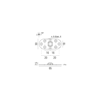 CERNIERA OTTONE LUCIDO MM.80x30