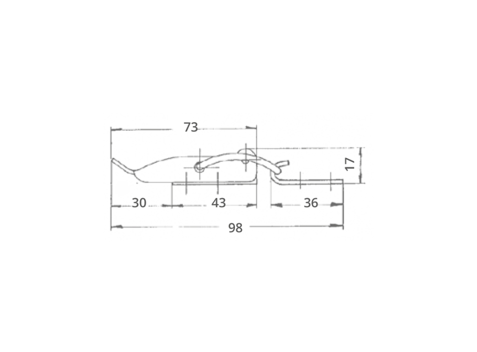 CHIUSURA A LEVA INOX MM.98X28
