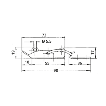 CHIUSURA INOX A LEVA PORTALUCCHETTO MM.98X28