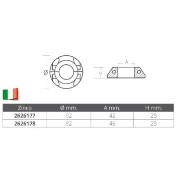 COLLARE IN ZINCO Ø FORO MM.46