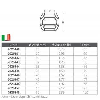 COLLARE IN ZINCO PER ASSE Ø MM.75