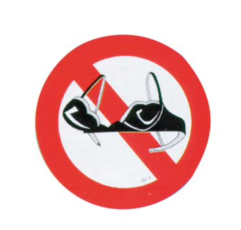 DIVIETO DI REGGISENO A BORDO Ø MM. 150