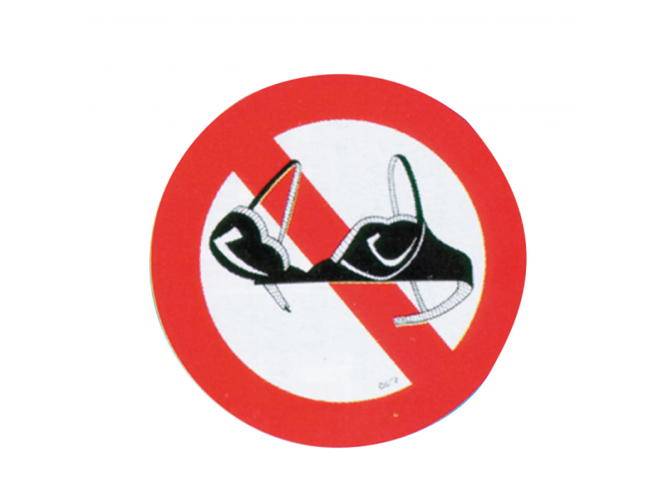 DIVIETO DI REGGISENO A BORDO Ø MM. 150