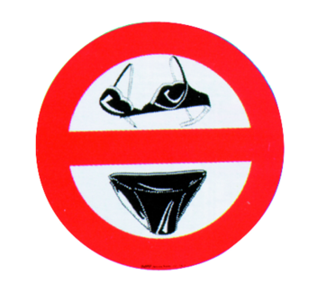 DIVIETO DI SLIP-REGGISENO A BORDO Ø MM. 150