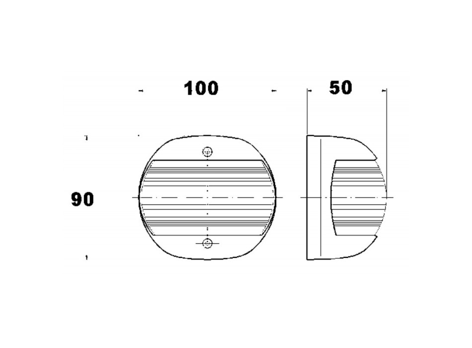 FANALE NERO A LUCE ROSSA