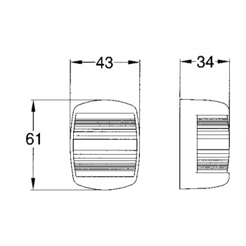 FANALE NERO A LUCE ROSSA